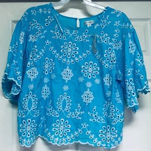 turquoise blue summer top